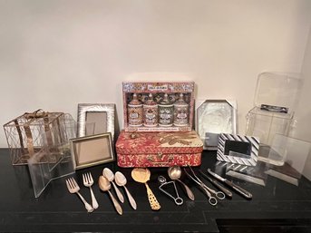 Misc Lot Of Silverplate, Frames, Bric A Brac