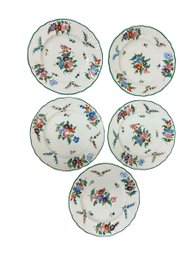 Group Of (5) Antique Florally Designed Rouen R. Briggs Co. Boston Plates