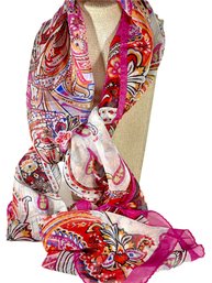 100 Silk Scarf Paisley Renats 60 X 15