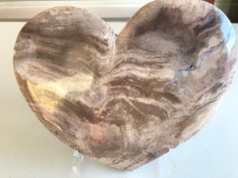 Large Petrified Wood Heart, 5 LB , 10 Inch By 9 Inch