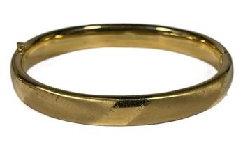 Vintage Gold Filled Hinged Bangle Bracelet Modern Design