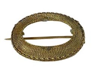 14k Gold Scrap Brooch Missing Stone 2 Grams