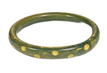 Bakelite Plastic Green White Bakelite Bangle Bracelet (worn Condition)