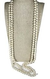 64' Long Genuine Cultured Pearl Necklace Eternity