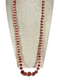 Vintage Graduated Beaded Necklace Striped Agate Carnelian Stone