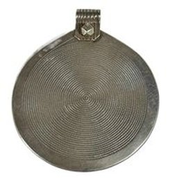 Large Round Disc Formed Ethnographic Pendant