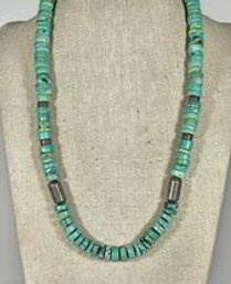 Vintage Sterling Silver Turquoise Beaded Necklace