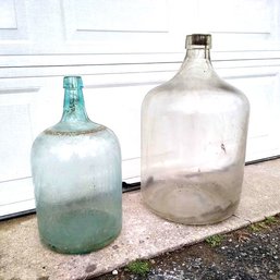Large Vintage Demijhon Glass Containers - Two