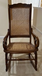 Rattan/cane Tall Back Rocker