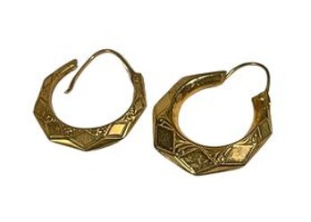 Pair Antique 14K Gold Pierced Earrings 1.7 Grams