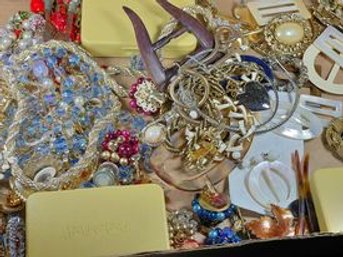 Vintage Large Lot Of Costume Jewelry, Pierced Earrings, Necklaces, Etc.