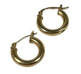 14K Gold Hoop Pierced Earrings .9 Grams