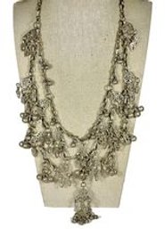 Antique Low Grade Silver Middle Eastern Necklace With Bells