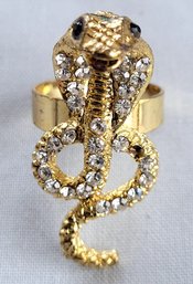 Super Cool Gold Tone Bling Cobra Ring