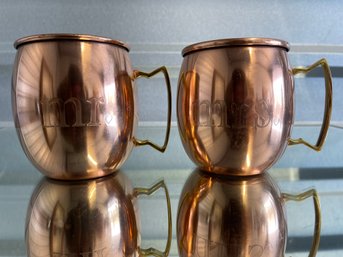 Pair Of Mr. & Mrs. Moscow Mule Mugs