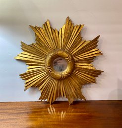 Small Wood Sunburst Mirror