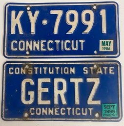 2 1980's-1990's Connecticut License Plates