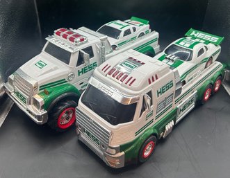 Lot Of 2 Hess Trucks: 2016 Toy Truck & Dragster And 2011 Toy Truck & Race Car