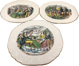 Three Stratford Wood & Sons Ironstone Decorative Plates