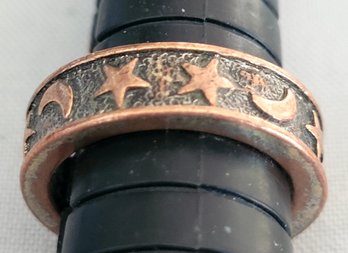 Vintage Copper Stars & Moon Band Ring