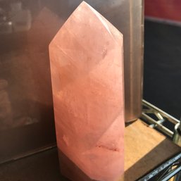 Rose Quartz Obelisk, 2 LB 4 Oz, 6 1/2 Inch Tall