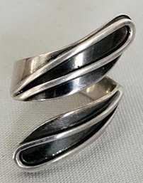 Sterling Silver Vintage Mexican Modernist Wrap Around Bypass Ring