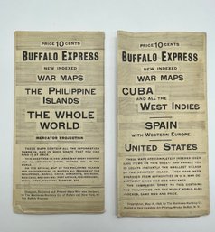 Pair Of Vintage Buffalo Express War Maps From 1898 By Matthews - Northrup Co