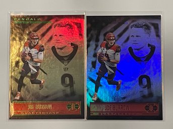 2021 Panini Illusions Joe Burrow Cards #40.  2 Card Lot.  1 Base And 1 Teal Parallel