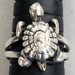 Sterling Silver Turtle Dimensional Ring