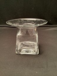 Contemporary Clear Glass Thick Walled Glass Vase