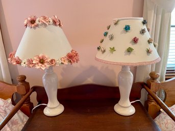 Adorable Lamps With Floral Embellished Shades