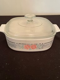 Vintage Silk & Rose 2L Corning Ware With Lid