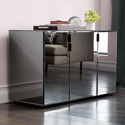 A CB2 Mirrored Media Console