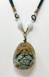 Vintage Chinese Carved Jade Necklace