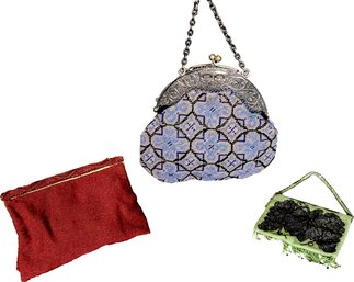 Set Of Three Vintage Evening Beaded Bags And More