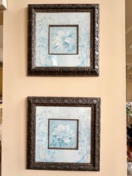 Pair Of Blue Floral Prints