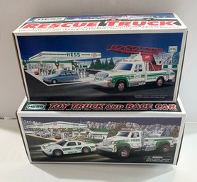 Hess Truck Lot 3: 1994 Rescue Truck And 2011 Toy Truck & Race Car - BRAND NEW, ORIGINAL BOXEZ