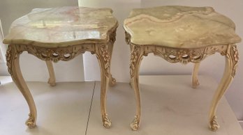 PR. Vintage Marble Top End Tables