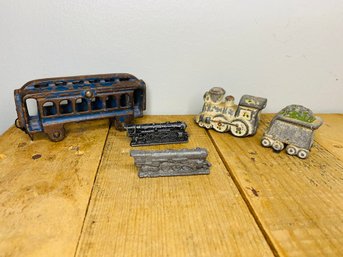 Vintage  Cast Train Shakers And Others