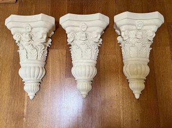 Trio Of Matching Resin Wall Sconces