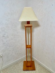 An Art Deco Style Wooden Floor Lamp