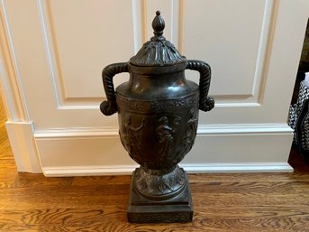 Metal Double Handled Lidded Urn