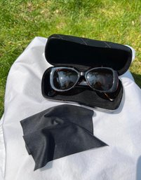 Chanel Tortoise Shell Sunglasses, Case & Cleaning Cloth