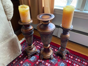 Glass Chip Candleholders