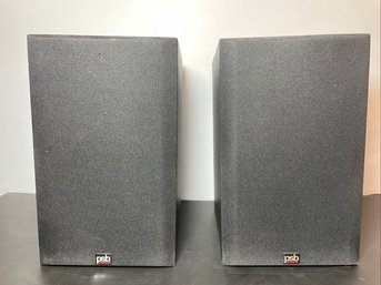 PSB SPEAKERS Alpha / Century 100Ci Black Oak Shelf Speakers * Used Retail $175