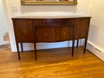 Antique Mahogany Federal Hepplewhite Style Sideboard Inlaid Work Pencil Legs Locks With Multiple Keys 6x40x25