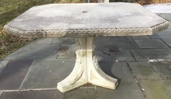 Concrete Outdoor Table, Flower & Leaf Design