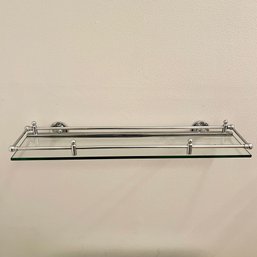 A Chrome And Glass Shelf - Towel Ring - TP Holder - Powder Room