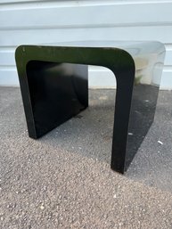 Modern Karl Springer Style Sculptural Curved Waterfall Side End Table, 1980's