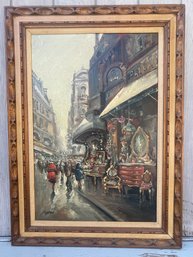 A Street In Italy Original Vintage Oil Painting Signed Ilio Venturi